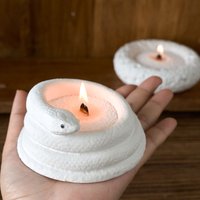 Concrete Snake Shape Candle Jar Silicone Mold Round Rock Stone Pattern Jewelry Storage Box DIY Creative Crafts Gifts Home Decor