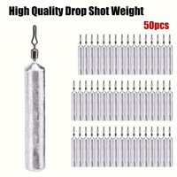 50 pièces de poids de pêche en forme de crayon pour la pêche au drop shot - Plombs fins en plomb pour la pêche au bar, à la truite et au poisson-chat - Disponibles en 6 tailles