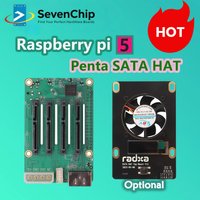New Penta SATA HAT For Raspberry Pi 5 -Up to 5x SATA disks HAT With Top Board Set