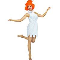 Halloween Women Caveman Costume Set Wilma White Dress Orange Wig for Couple Family Stone Period Theme Party Cosplay