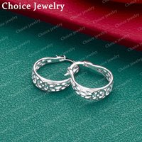 925 Sterling Silver Carving Arc Ear Clip Earrings For Women Fashion Jewelry Grace Party Engagement Wedding Accessories