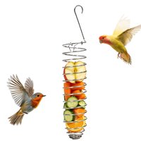 Stainless Millet Holder Bird Cage Foraging Treat Tray Anti Bite Parrot Food Container Hanging Feeder for Parakeet Cockatiel