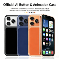 For iPhone 17 Pro Max 17 Pro Clear MagSafe Case Official AI Button With Installation Animation Shockproof Protective Cover