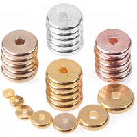 Solid Brass Metal Plated Gold Color Rose Gold Color Flat Round 4mm 6mm 8mm 10mm 12mm 14mm Loose Spacer Beads For Jewelry Making