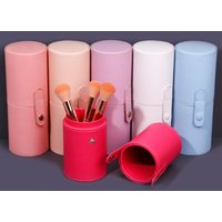 Portable multi-color makeup brush bucket storage container Dustproof brush bucket with lid desktop storage pen holder
