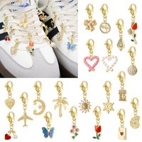 ZHUKOU Cute Sports Shoes Accessories Casual Shoes Pendant Flower Love Pendant Lace Shoes Accessories