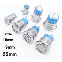 12mm 16mm 19mm 22mm Metal Push Button Switch Equipment Control Power Supply Start Stop Car PC Switches 12v 24v red green blue 6v