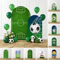 Arch Backdrop Covers Green Football Field Soccer Birthday Party Decoration Background Boy Kids Baby Shower Sports Parties Photo