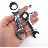 Short handle adjustable head ratchet wrench mini fast ratchet wrench labor-saving auto repair hardware dual-purpose wrench tool