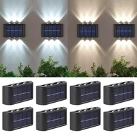 1/2/4/6 PCS Outdoor Wall Solar Light Waterproof 6/10LED Up and Down Lighting Garden and Home Decor