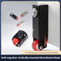 Quiet Spring Loaded Anti Sag Sliding Door Bottom Roller Height Adjustable Support Wheel With Shock Absorption For Wooden Door