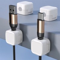 3/6pcs Office Desktop Magnetic Cable Organizer, Mobile Data Cable Storage Fixture, Wall Plug, Wiring Hook