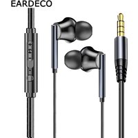 EARDECO Hifi Wired Headphones with Microphone Sport Wired Earphone with Cable Wire In-ear Earbuds Headphone Headset for Phone