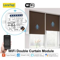 LoraTap Tuya Smart Life Doppelvorhang-Jalousien-Schaltmodul für Rollladen, Elektromotor, Sprachsteuerung von Google Home Alexa