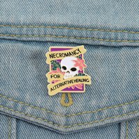 Necromancy Healing Enamel Pin Gothic Skull Brooch Funny Quote Metal Badge Fashion Jewelry Gift