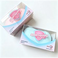 Soap Shaped Squishy Fidget Soft Handmade Soap Squeeze Ball Crispy Sound Stress Relief In Pink Blue Decompression Squish Ball