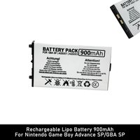 For Nintendo GBA SP Lipo Battery GAME BOY ADVANCE SP Battery Pack 3.7V 900mAh Lithium Ion Battery for GBA SP Game Consoles