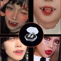 1/2/4box Vampire Teeth Fangs Dentures Props Halloween Costume Props False Teeth Solid Glue Denture Adhesive Halloween Party