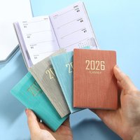 Portable A7 2026 Agenda Book Pocket with Calendar Diary Weekly Planner Appointment Book School Office