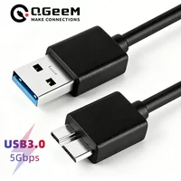 QGeeM USB 3.0 Micro Cable Type A to Micro B Cable For External Hard Drive Disk HDD Samsung Laptops Computuer USB HDD Data Cable
