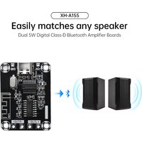 DC5V Mini XH-A155 PAM8403 Ultra clear D-class Bluetooth 5 Digital Amplifier Board 5W+5W Amplifier Board TYPE-C DC5V Power Supply