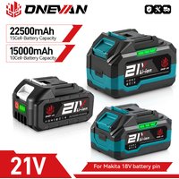 Akumulator litowy ONEVAN 21V 22500mAh 15000mAh, akumulator jonowy do elektronarzędzi akumulatorowych, zamiennik akumulatora Makita 18V.