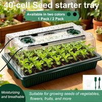 Seed Starter Tray with Grow Light,1 Pack/2 Pack 40 Cells Seedling Tray Kit with Humidity Dome/Indoor Plant Starter Kit