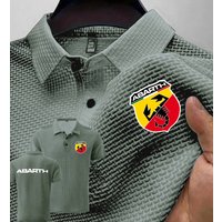 New Men's Polo Short sleeved Abarth Scorpion Logo Tee Ice Silk Breathable Fashion T-Shirt Male Clothes Lapel Tops