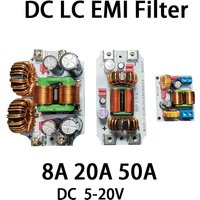 DC 5V-20V Car Audio Power Noise Filter 8A 20A 50A DC LC-EMI Filter Clean FOR 12V 15V Hi-Fi DAC Decoder Amplifier Purification RF