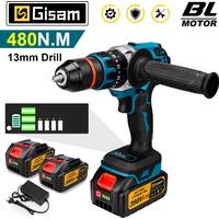 13mm 480N.M Brushless Electric Impact Drill Cordless Drill Electric Screwdriver DIY Driver Power Tool for Makita 18V Battery Pin