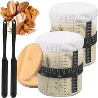1500/900ml Sourdough Starter Jar Kit with Lid Large Capacity Reusable Wide Mouth Glass Jar for Bread Making Dough Jar Container