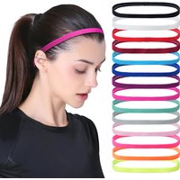 3Pcs Non-Slip Sports Hairband Silicone Strip Sweat Guide Elastic Headbands Yoga Hair Bands Sweatbands for Women Men