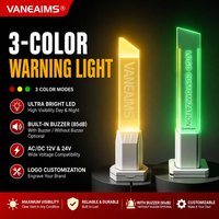 VaneAims 3-Color Integrated LED Warning Lamp Constant/Flashing with Custom Logo Red Green Yellow Industrial Signal Alarm Light