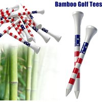 100 Pcs Bamboo Golf Tees 54mm/70mm/83mm More Durable Stable Black Red stripes Ball Tee Dropshipping