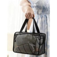 HOMEFISH Portable Mesh Shower Storage Bag, Large Capacity Bathroom Wash Bag, Travel Cosmetics & Sundries Storage Bag