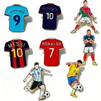 4/8PCS Creative Football Enamel Pin Cool Star Professional Athletes Brooches Lapel Backpack Badge Party Jewelry Gift For Fans Fr