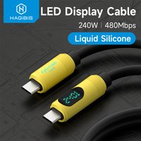 Hagibis USB C to USB C Cable with LED Display Type C Fast Charger Cable PD 240W Charging Cord for iPhone 16 17 Pro Macbook Pixel image 4
