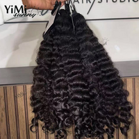 Burmese Kinky Wave Human Hair Weft Virgin Mongolia Human Hair Bundles For Women Wholesale Curl Extension Full Head Yimisunny