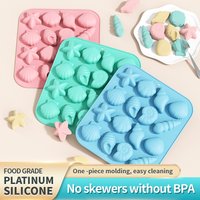 Marine Theme Fondant Molds,Seashell Conch Starfish Baking Silicone Molds for Cake Decoration Chocolate Soap Crafting