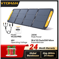 VTOMAN 48V 220W / 200W High Efficiency Solar Panel Kit, Foldable Waterproof Solar Charger,Portable Power Supply for Camping