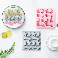 12 Cavity Five-pointed Star Silicone Molds 3d Moon, Meteor, Fondant Candy Chocolate Mould Ice Grid Epoxy Resin Mold Cake Decor
