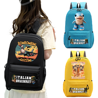 Italian Brainrot Students Backpack Bookbag Cartoon Animal Print Schoolbag Large Capacity Knapsack School Backpacks Birthday Gift