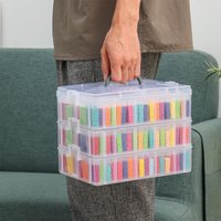 264 Slots 3-Layer Diamond Painting Storage Box Stackable Portable Organizer For Nail Art Ornaments DIY Craft Accessories