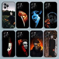 Halloween M-Michael Myers Phone Case For iPhone 17,16,15,14,13,12,Pro,Max,Plus,E,SE4,Air,Mini Black Soft Cover