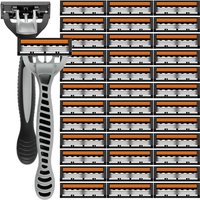 3-Layer Razor Head Manual Shaver, Blade Razor Safety Shaving Beard Moustache Manual Shaver Set