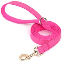 5ft Heavy Duty Dog Leash, Durable Smooth PU Leather & Reinforced Nylon, Comfortable Anti-Pull Puppy Walking Leashes
