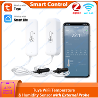 Tuya Zigbee WiFi Temperature Humidity Sensor with External Probe, Smart Home Compatible with Alexa Google Home Smart Life