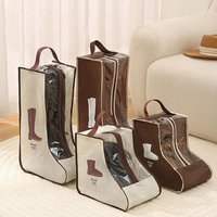 Travel Boot Storage Bag Portable Dustproof Shoe OrganizerWidened Visual Pouch for Long Short Boots Household Space Saving Case