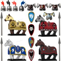 Middle Ages War Horse Animals Figures Accessories Knights Building Blocks Kids for Toys Christmas Gifts M135 M136 M137 M138 M139