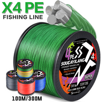 Sougayilang 150m 300m X4 PE Braided Fishing Line 18LB-66LB Japanese Material Multifilament Smooth Fishing Line for Carp Fishing